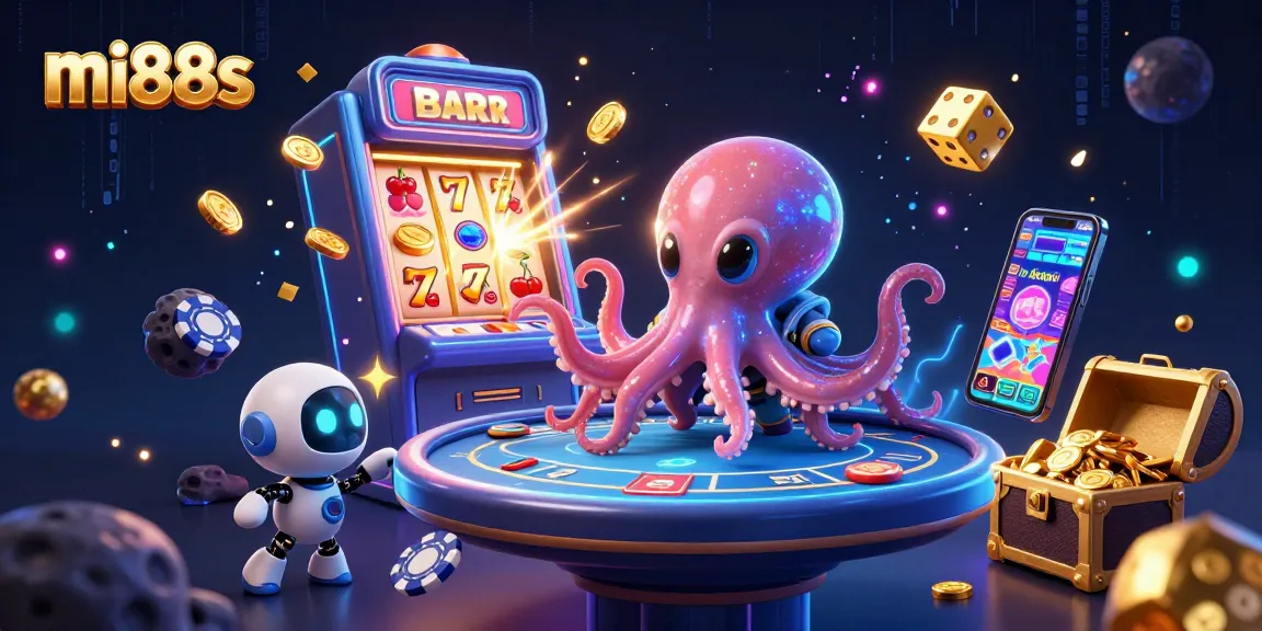 Experience the thrilling world of mi88s as our alien octopus navigates cosmic poker!