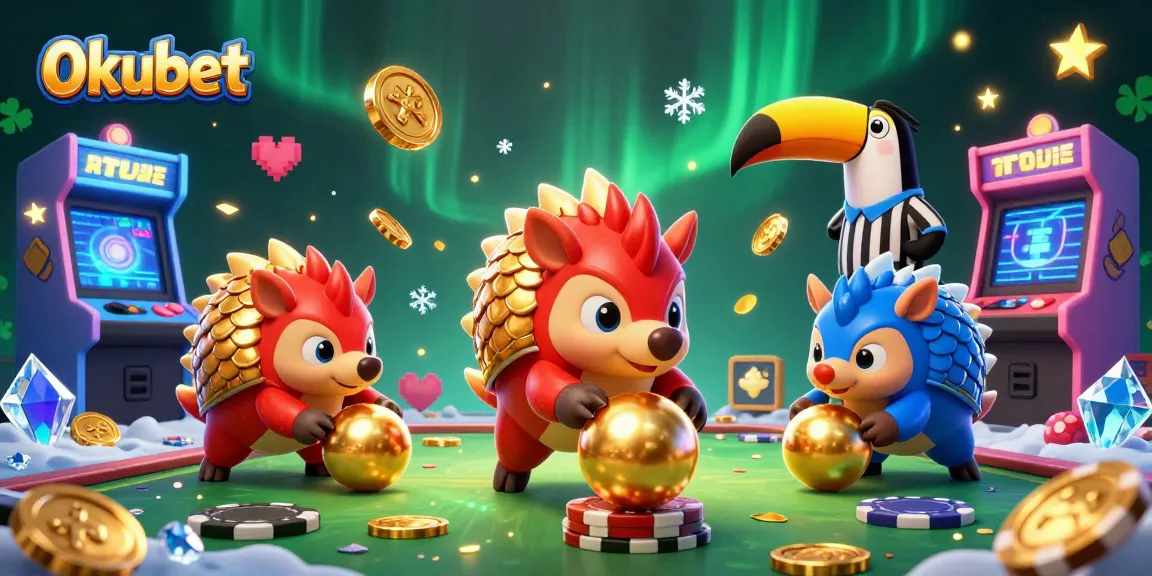 Engage with 0kubet's thrilling gaming world featuring dynamic pangolin characters and exciting casino elements.
