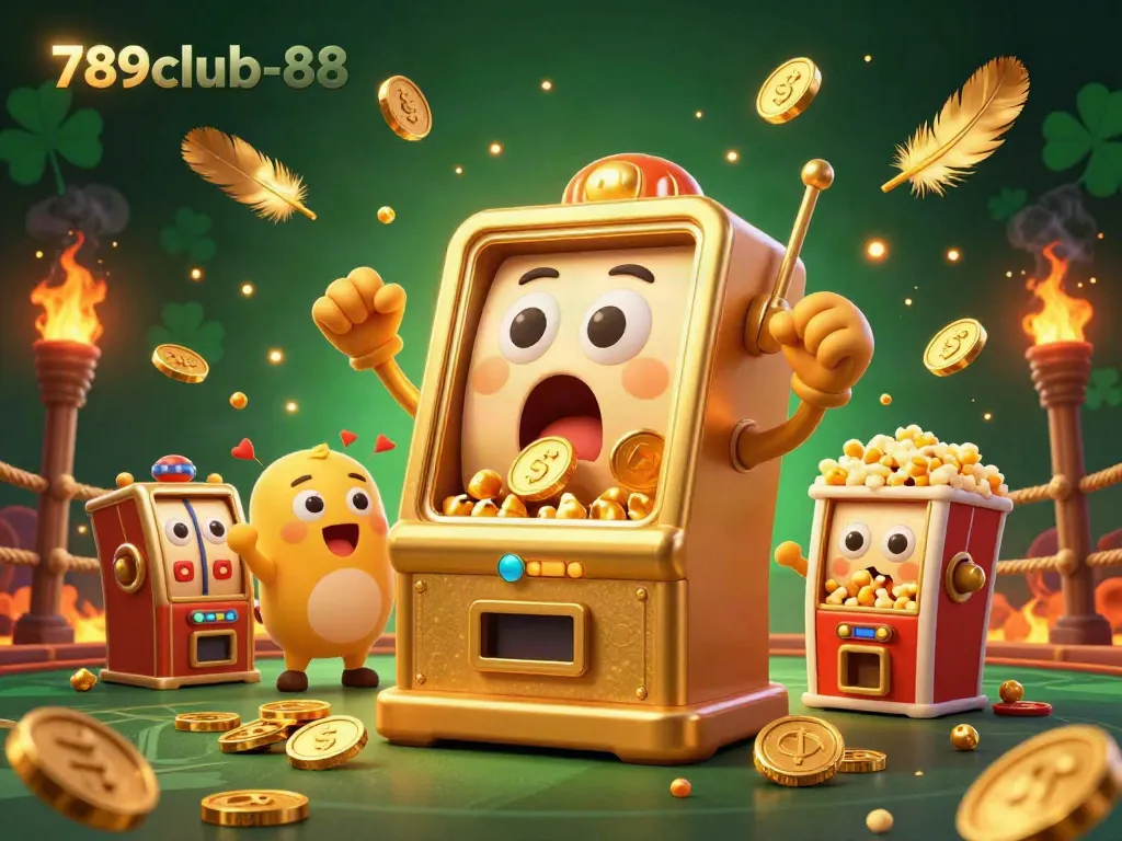 Engage with the 789club-88 jackpot experience featuring animated slot machines and vibrant casino elements.