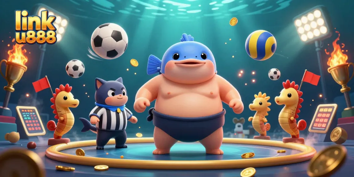 Engage in thrilling betting action at link u888 with energetic characters and dynamic gambling elements.