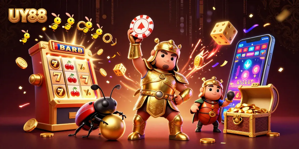 Win big at UY88 with a colorful illustration of characters celebrating a jackpot victory!