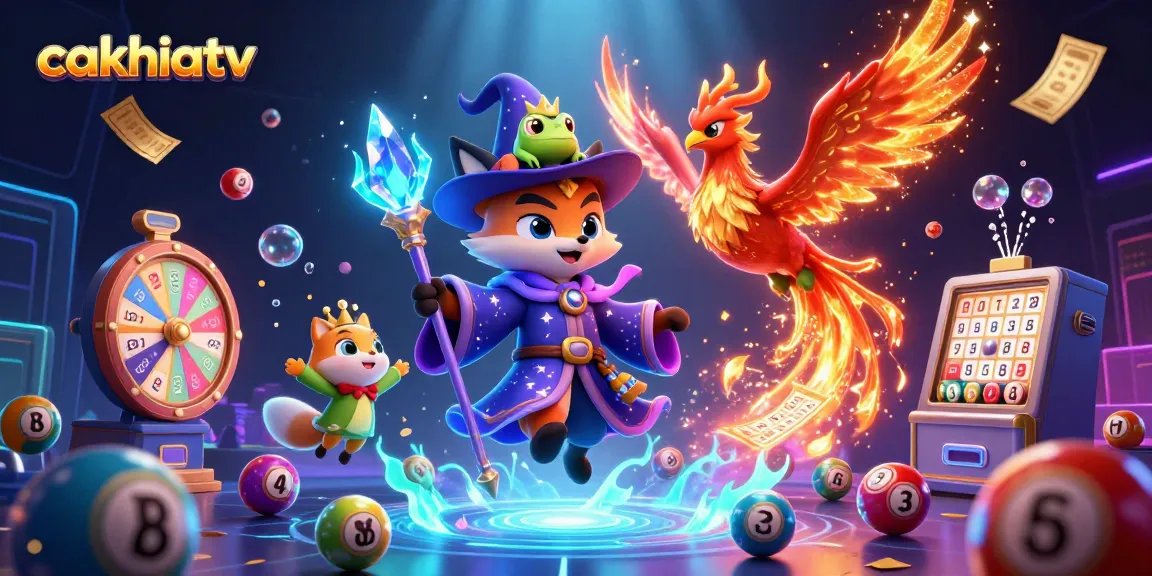 CakhiaTV brings excitement with vibrant gaming elements and characters, showcasing online sports action.