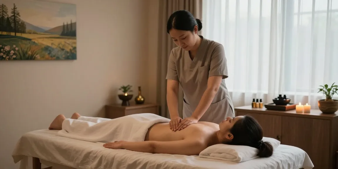 Relaxing 안산출장마사지 session in a serene spa environment with essential oils