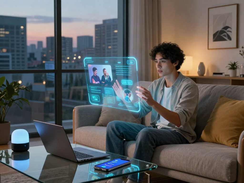 Engaging with 18+ ai conversation in a modern urban setting, featuring smart tech.