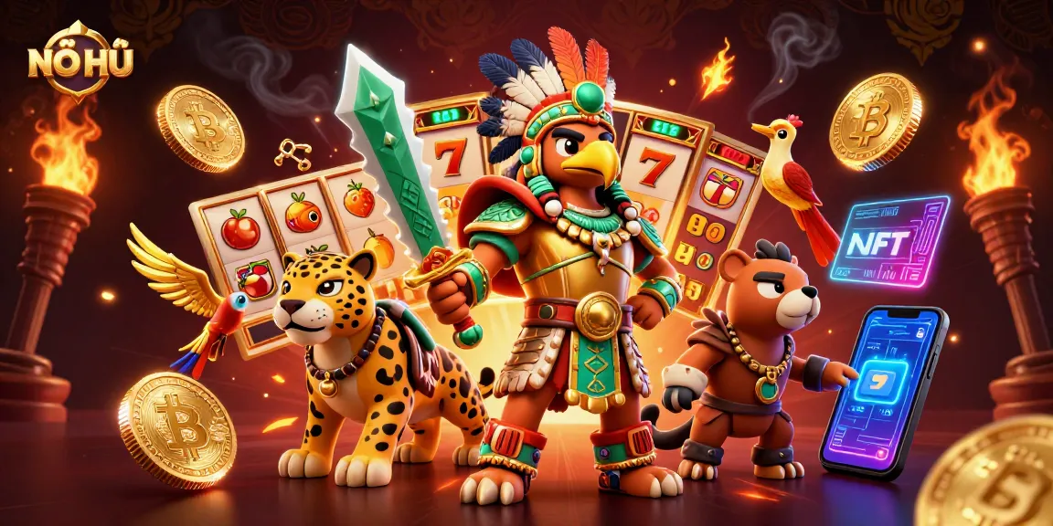 Spin for the jackpot in NỔ HŨ with dynamic reels, coins, and vibrant gameplay elements.