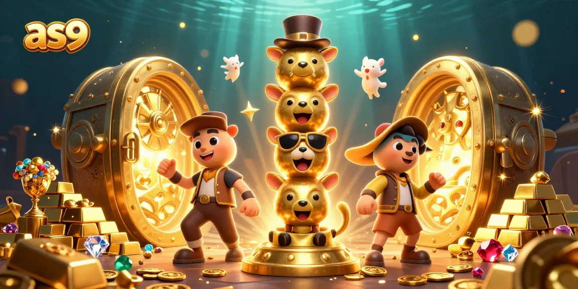 Spin the reels with AS9 at a vibrant casino featuring gold treasures and animated totem spirits.