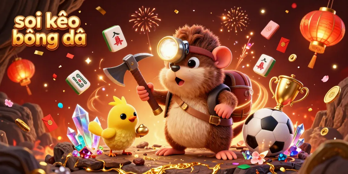 Soi kèo bóng đá highlights expert predictions in a vibrant 3D illustration with festive elements.