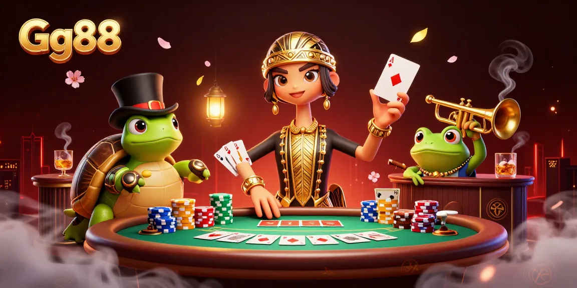 Gg88 engages players in a lively poker scene featuring dynamic characters and rich gambling elements.