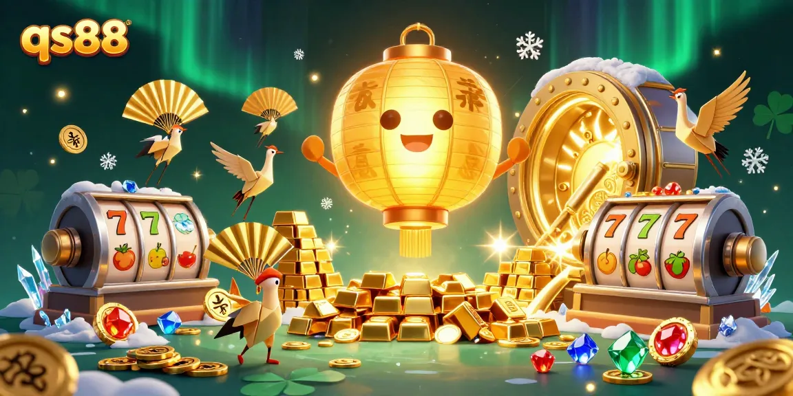 Experience the excitement of qs88's casino adventure with golden treasures and lucky symbols.