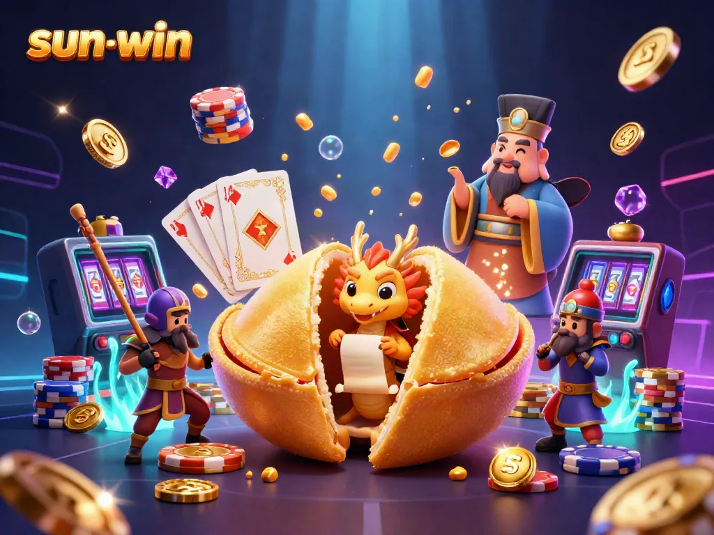 Experience thrilling wins at sun-win with a vibrant casino scene filled with golden treasures.