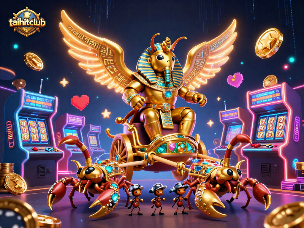 Engage with taihitclub's vibrant casino adventure showcasing retro arcade machines and stunning game elements.