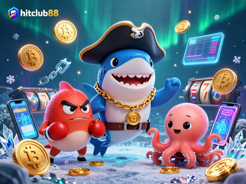 Play games and win at hitclub88 with a vibrant underwater theme featuring characters and slots.