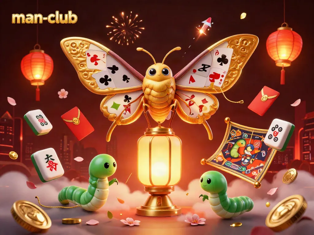 Experience the excitement of man-club with rich 3D illustration showcasing vibrant casino elements and characters.