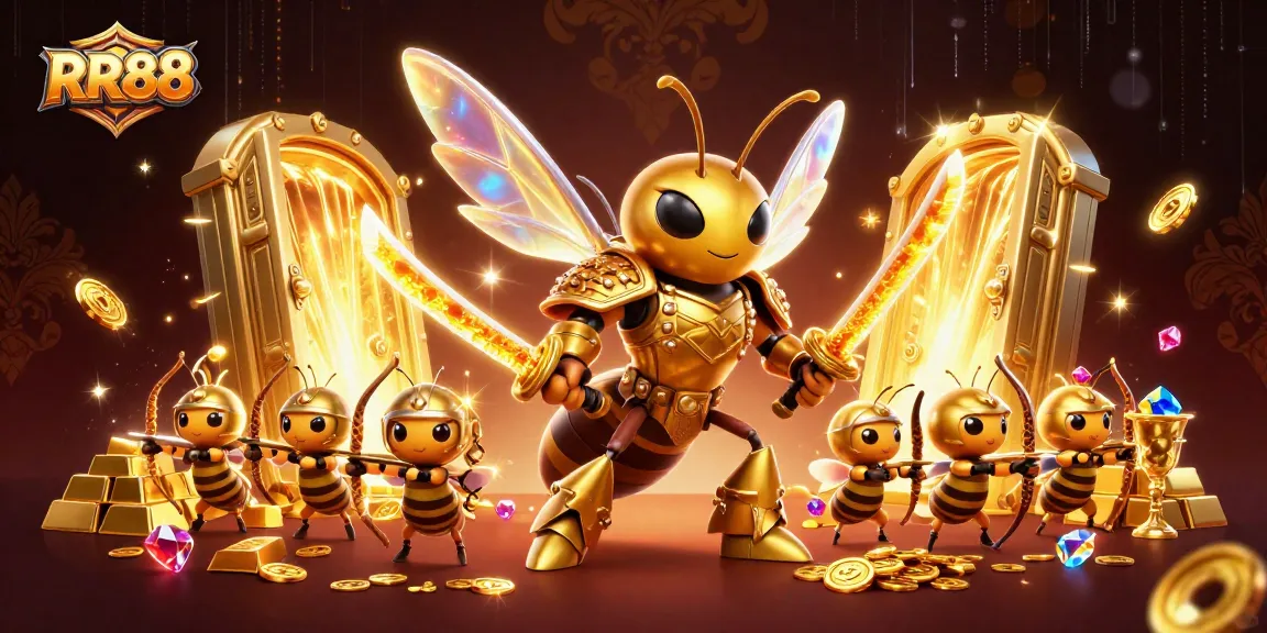 Experience the excitement of RR88 with vibrant casino action and dynamic characters in a dazzling 3D illustration.