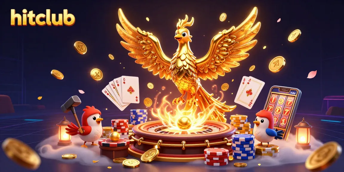 Experience thrilling gaming excitement at hitclub with vibrant golden elements of casino fun.