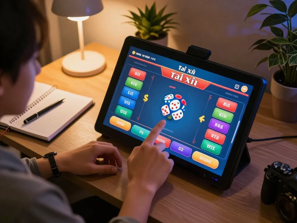 Tài xỉu online uy tín game in action, showcasing interactive gameplay and comfortable setting for strategic betting.