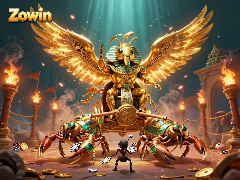 Zowin players engaging with vibrant casino games in an epic game scene.
