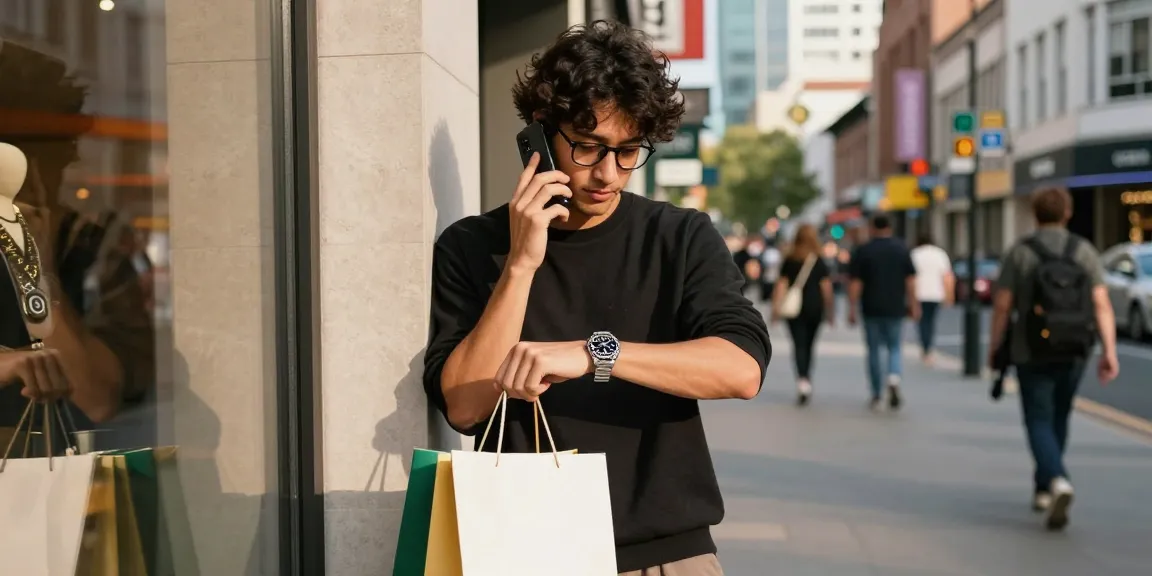 Stylish individual showcasing rolex super clone watches in a vibrant urban environment.