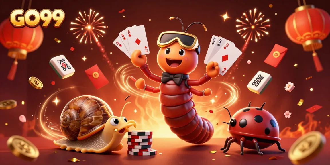 Experience excitement at GO99 with a vibrant scene of cartoon casino characters in action.